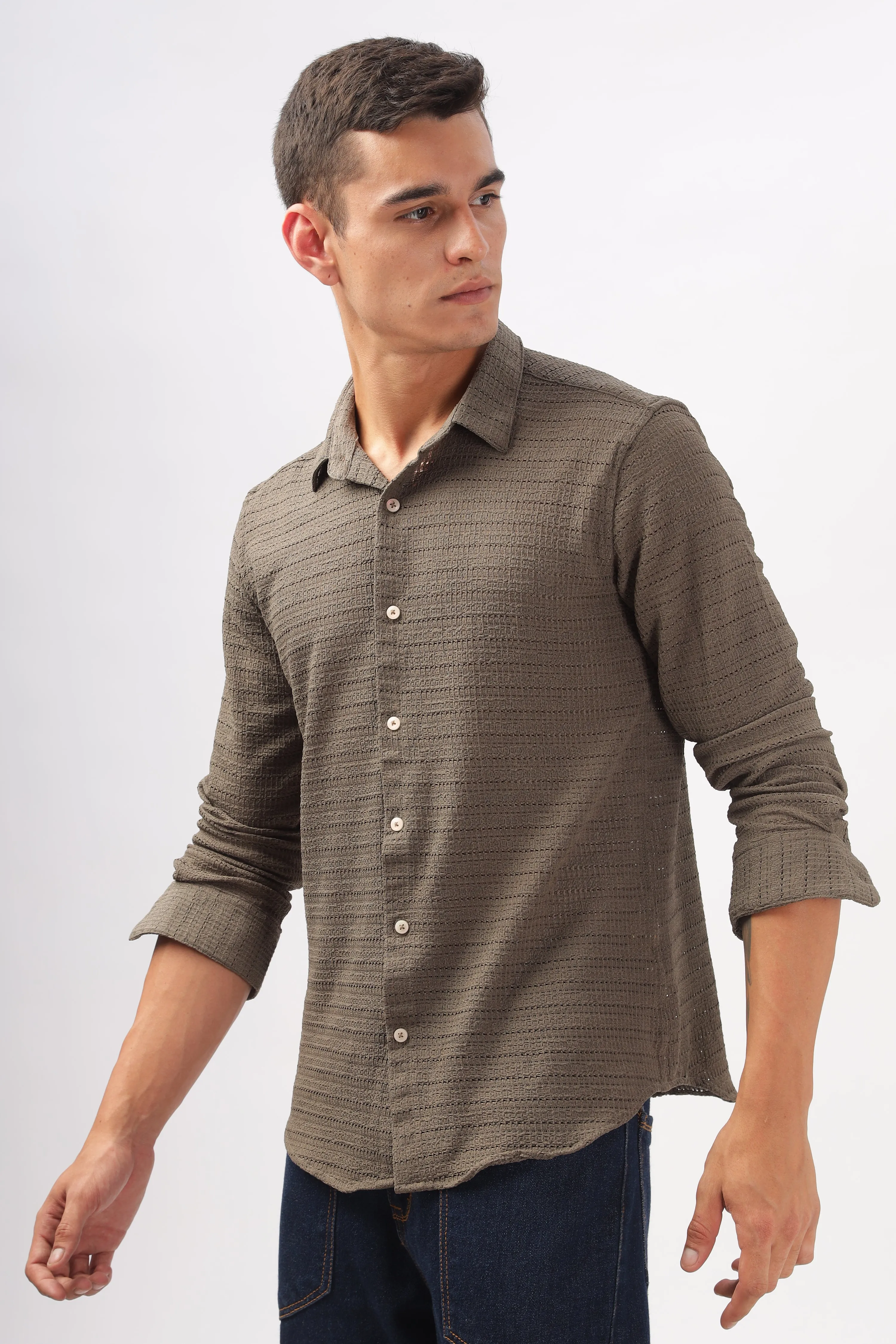 Textured Brown Shirt