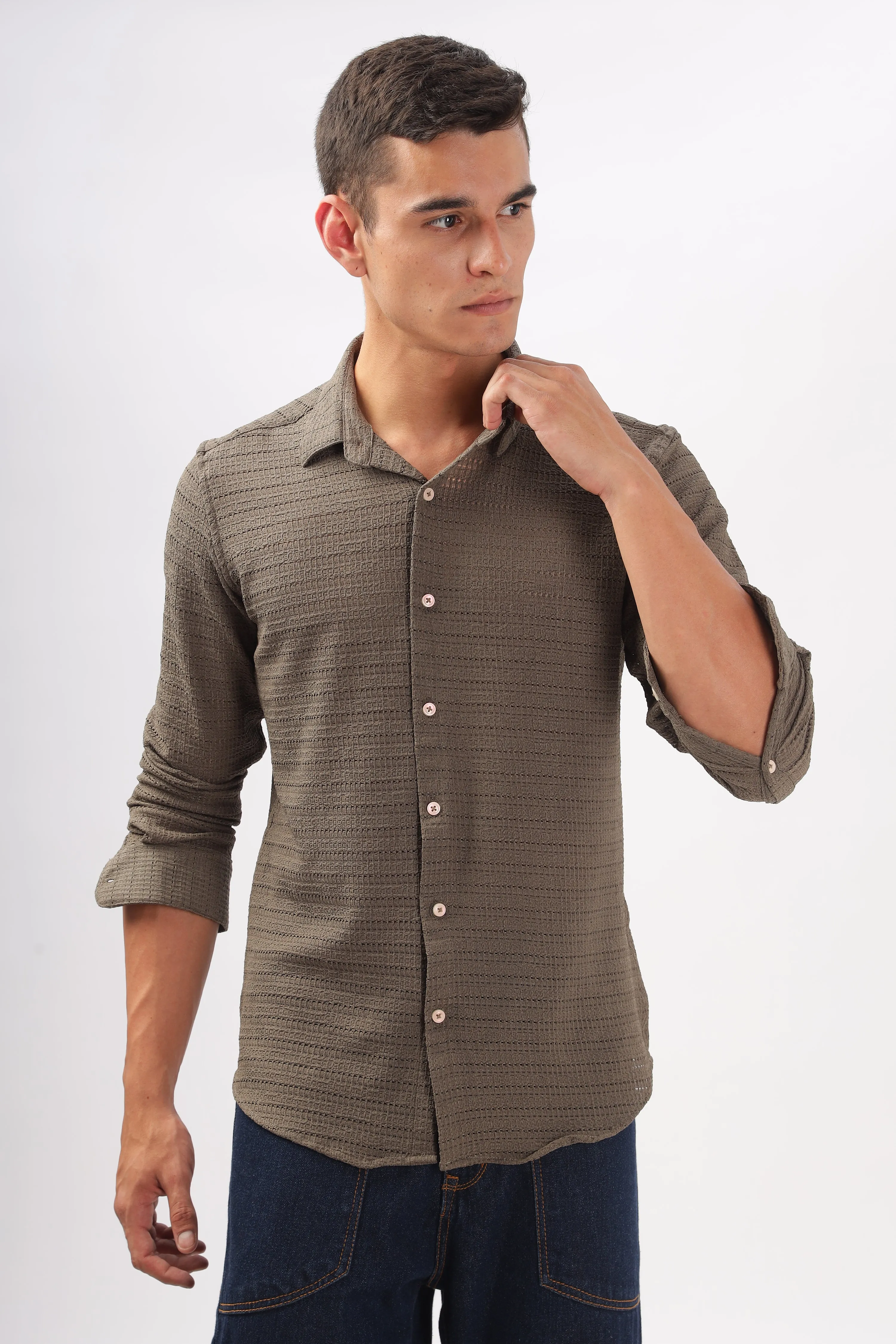 Textured Brown Shirt