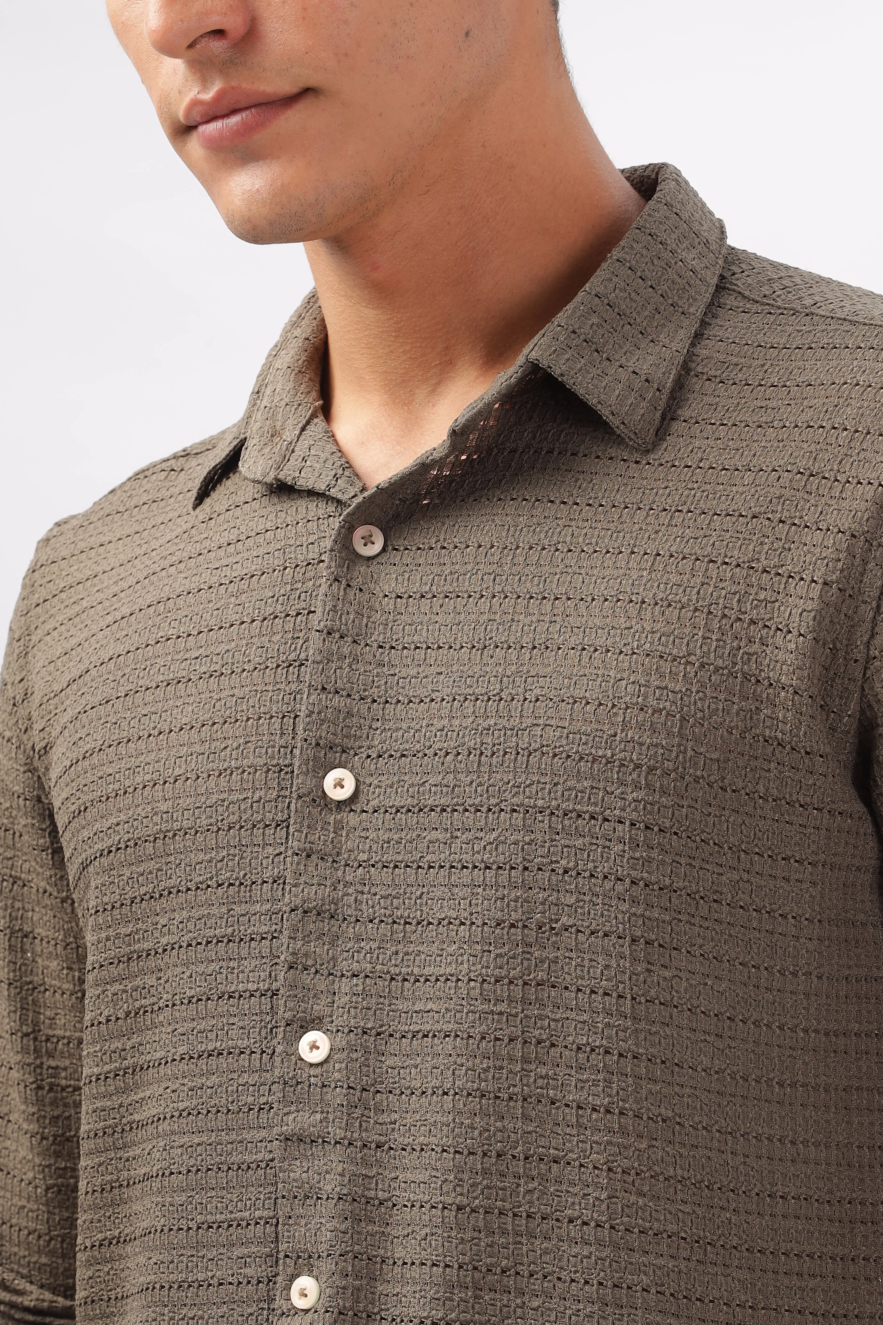 Textured Brown Shirt