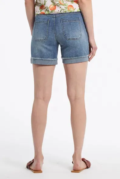 Tribal Audrey Fit Denim Shorts With Patch Pockets