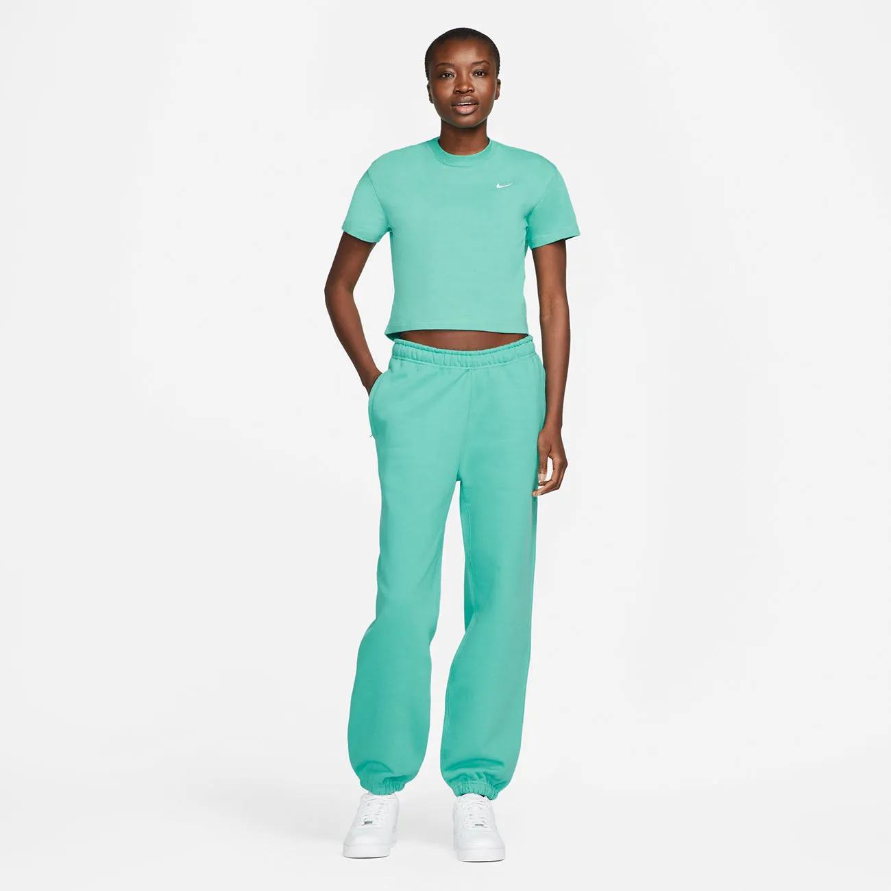 W NRG SOLOSWOOSH SS TEE WASHED TEAL WHITE