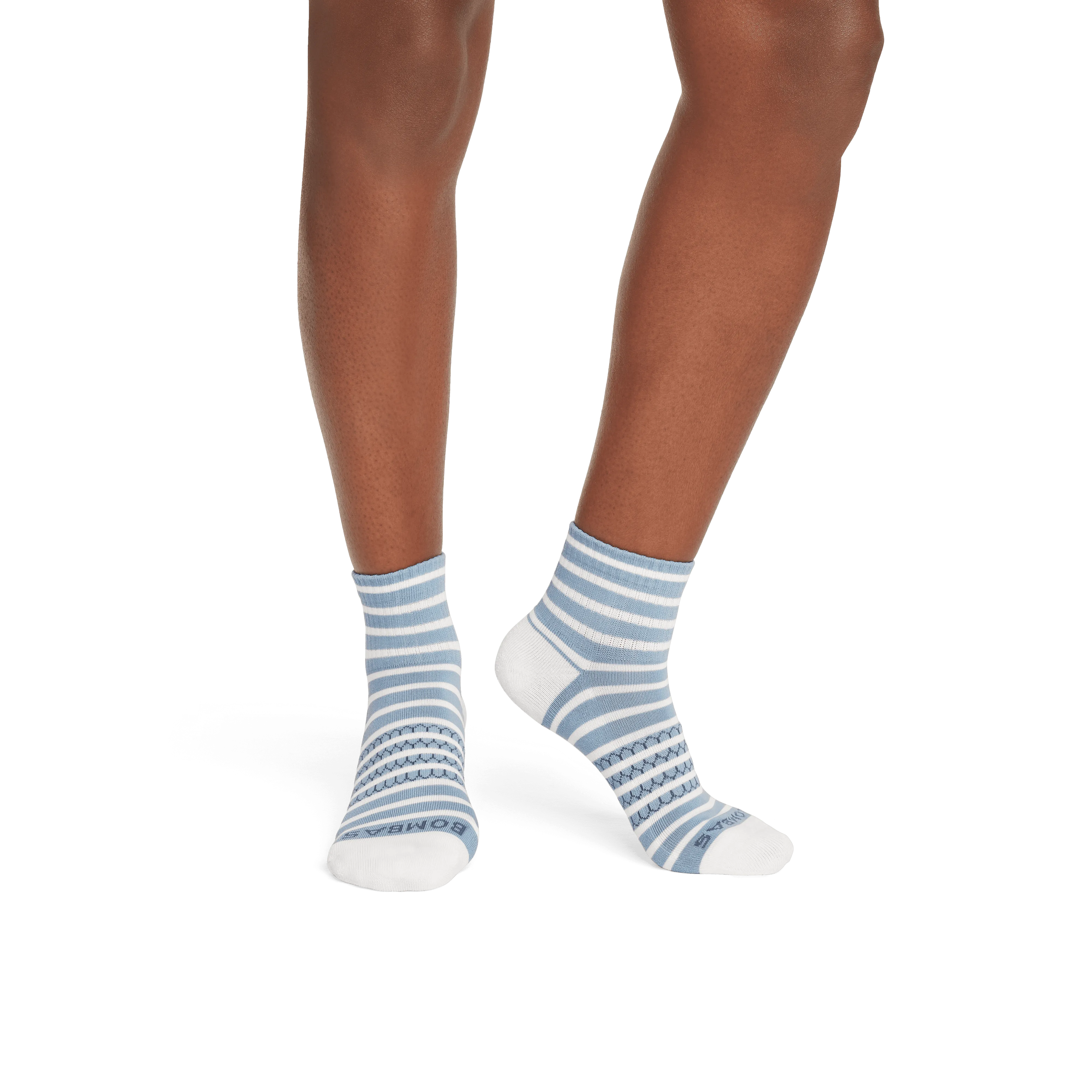 Women's Coastal Stripe Quarter Socks